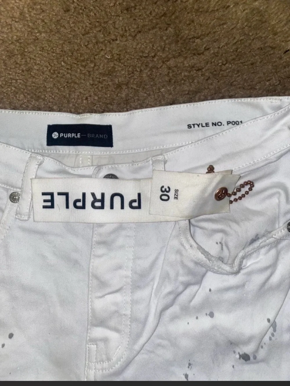 Purple Brand Men's White Skinny Distressed Jeans